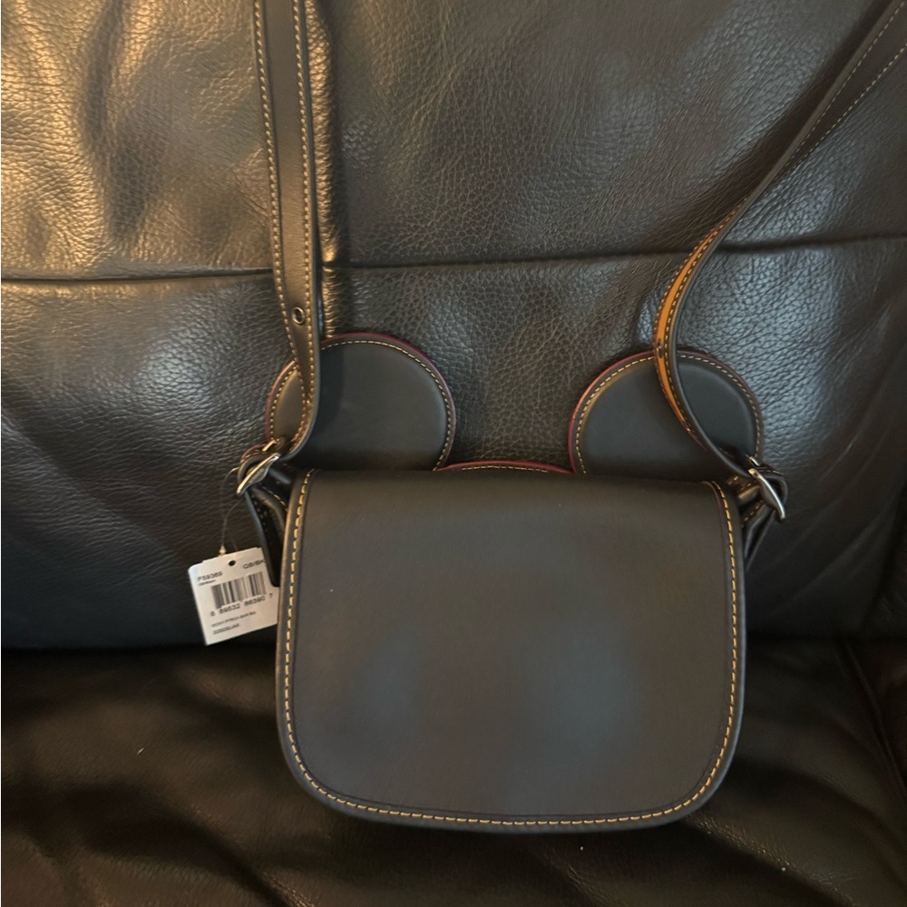 Coach x Disney Mickey Black Leather Crossbody Bag with Ear Details